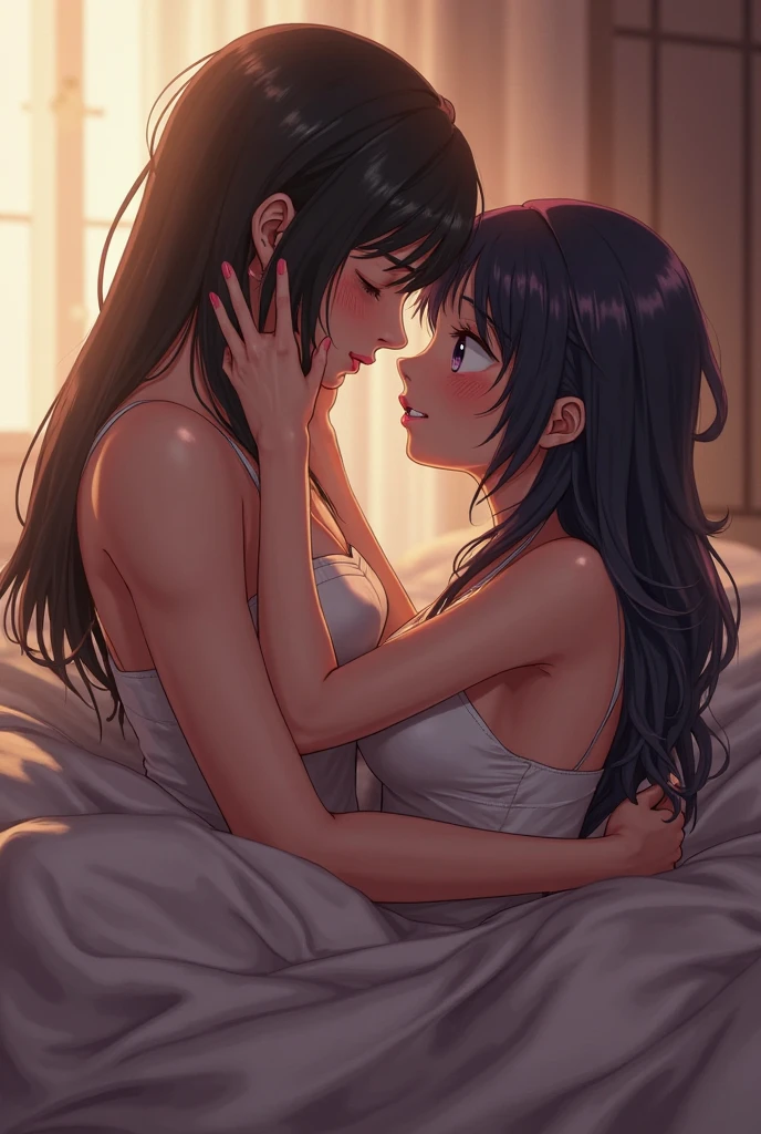 (​masterpiece、top-quality、hight resolution), A cozy hotel room, warmly lit and comfortably furnished. The young man enters the room, feeling a mix of excitement and nervousness. The mature woman follows, closing the door behind her with a confident smile. She approaches him slowly, her eyes full of warmth and a hint of playfulness.

"Don't worry," she says softly, her voice soothing. "We'll take it slow."

She takes his hand and leads him to the bed, where they sit side by side. The room is quiet, the only sound being their breathing. She gently places her hand on his cheek, leaning in to kiss him tenderly. Her lips are soft and inviting, and he feels himself relaxing into her touch.

"Just follow my lead," she whispers, her breath warm against his skin.

She begins to undress him, her movements slow and deliberate, making sure he is comfortable with every step. As she removes his shirt, she kisses his chest, her touch sending shivers down his spine. She looks up at him, her eyes filled with desire and care.

He follows her lead, letting her guide the pace and intensity of their actions. The atmosphere is intimate and filled with mutual respect and affection. She reassures him throughout, ensuring he feels safe and comfortable. As the scene progresses, the focus remains on their connection and the gentle, caring nature of their interaction. nsfw