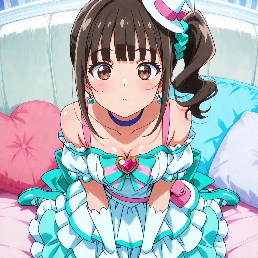 Sakura Kinomoto brown hair woman Baby Face Big Breasts Waistline barefoot Thighs barefoot Bunny girl Love juice blush smile Short pigtails Looking up casino Sensual Provocative Dominant fine eyelashes Big Eyes