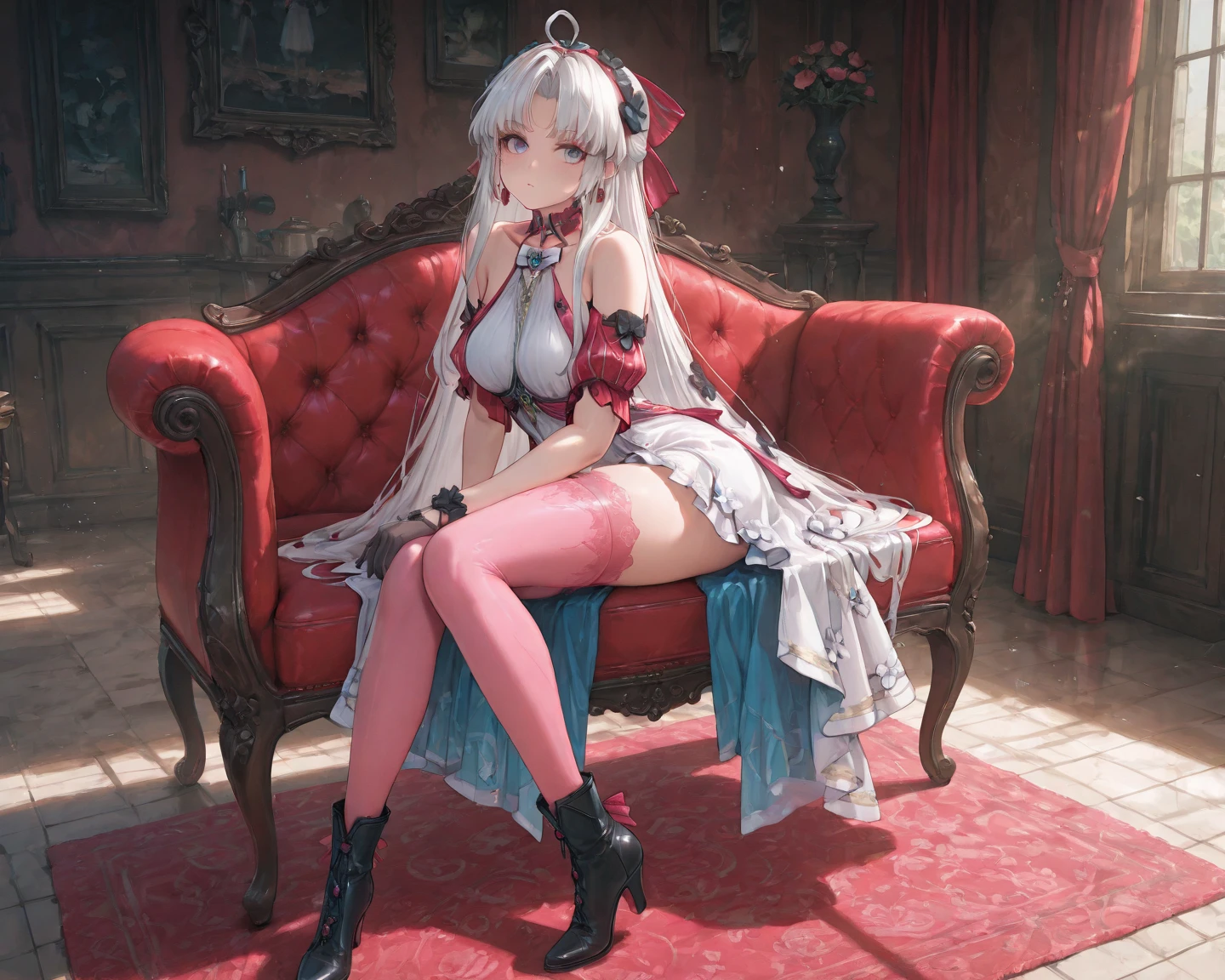 masterpiece, best quality, ultra high res, extremely detailed ,CG ,unity ,8k wallpaper, Amazing, finely detail,(raw photo:1.2), (photorealistic:1.4), (1girl), dynamic pose, full body,(colorful hanfu:1.2), (platinum gray short hair:1.2), puffy bangs, looking at viewer,
(wet clothes), indoor, chinese building, wooden funiture, wooden window, spotlight, backlight, cleavage,
<lora:koreanDollLikeness_v15:0.6>, (pureerosface_v1:0.4), (ulzzang-6500-v1.1:0.4),