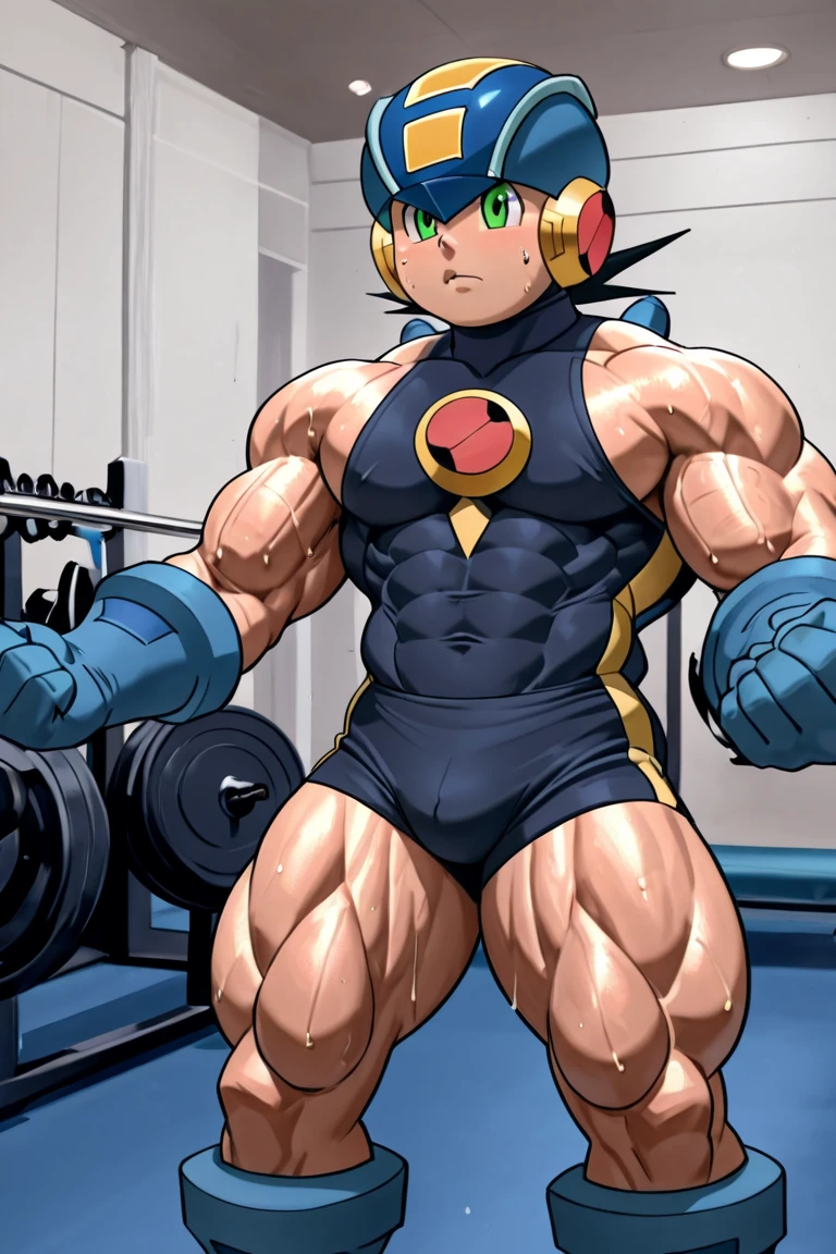 Provocative attitude,(((8-year-old boy))),Huge muscles