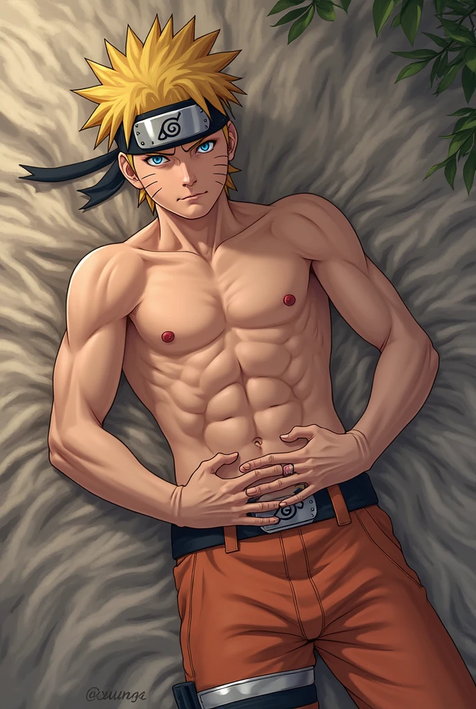 ((best quality)), ((masterpiece)), (detailed), perfect face male blonde naruto uzumaki very hairy armpit