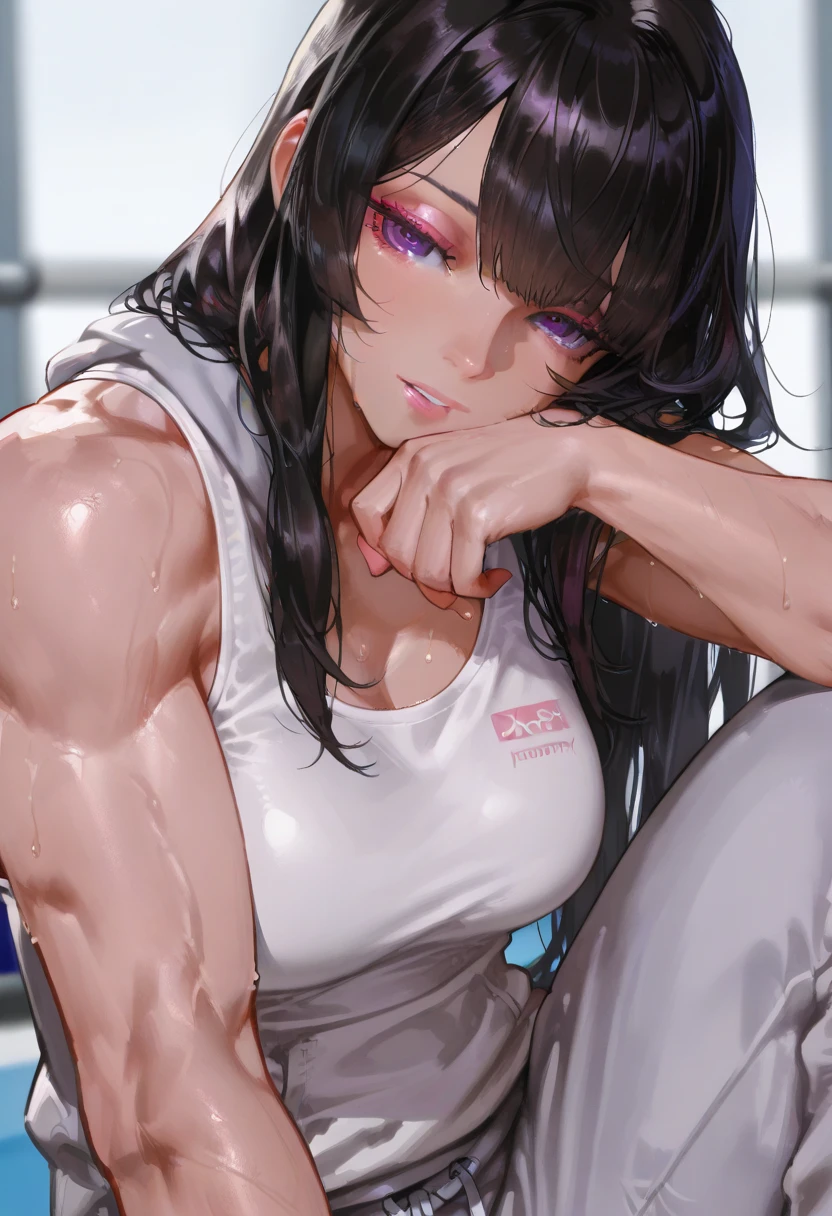 girls ai_generated big_breasts blue_hair brown_eyes busty crossed_legs doctor ?????_nipples huge_breasts labcoat looking_at_viewer maken-ki! mature mature_female mature_woman milf navel nijou_aki ??????_bulge nipples_visible_through_clothing open_coat seductive_look smile stable_diffusion sweat underwear voluptuous voluptuous_female abs tanline