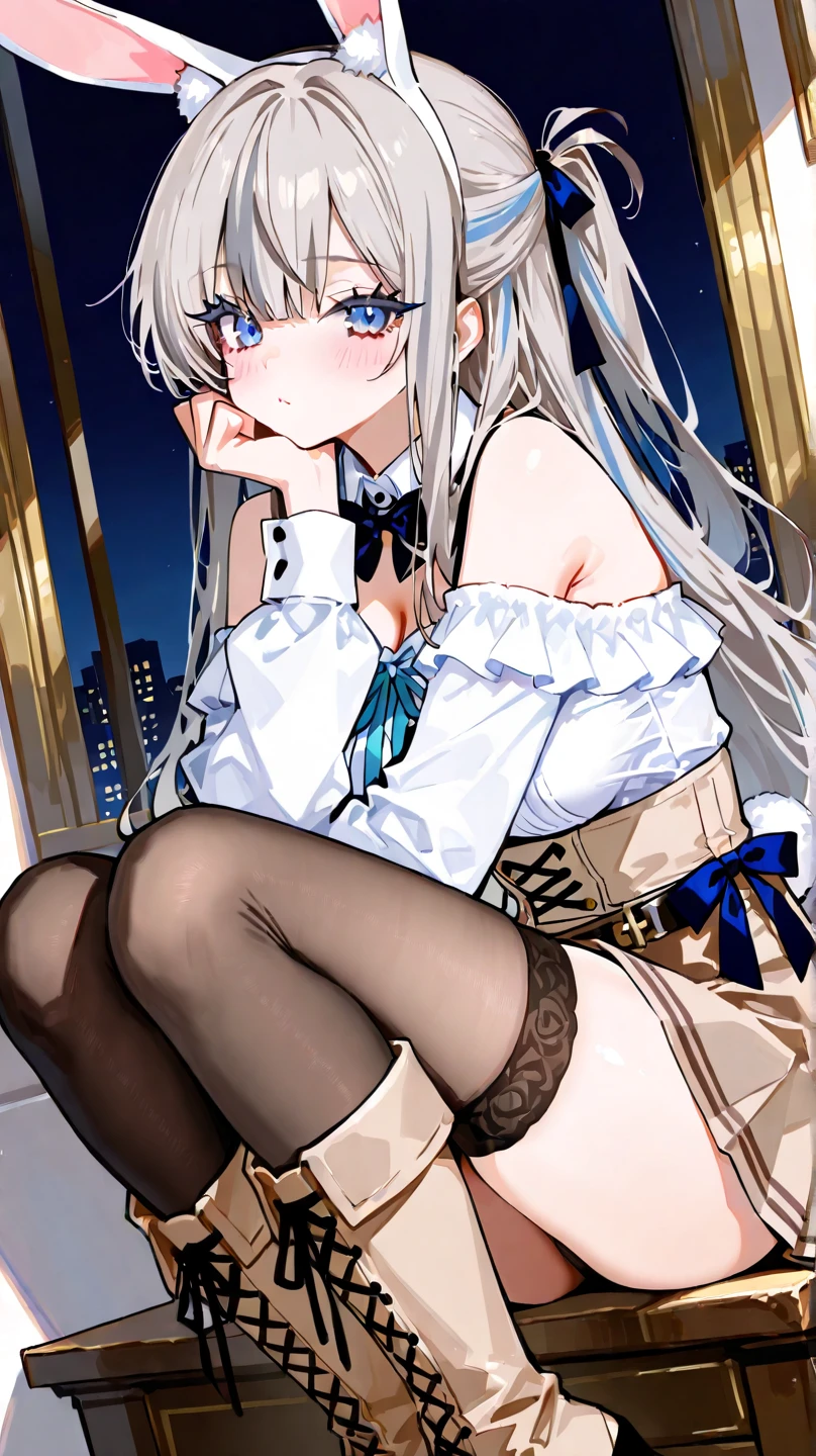 (1 girl),(high quality), (High resolution), (extremely detailed), (8K),(focus on lower body),(CG),female university student、beautiful girlfriend、magic knight costume、Magic Swordsman、witch、pleated skirt、sexy panties、(black knee high stockings:1.2)、erect nipple shape、No shoes、(neutral white lighting),sexy pose,