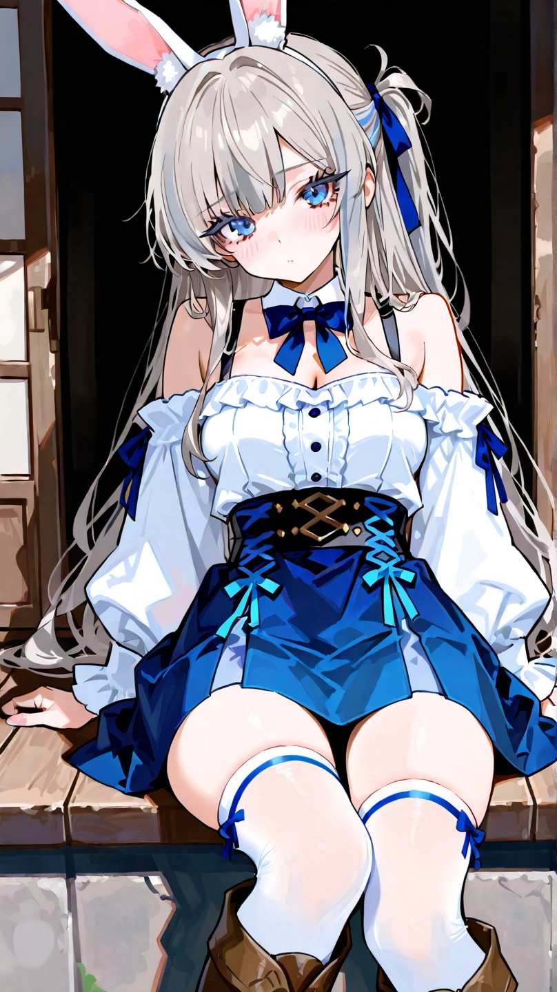 Masterpiece, High quality, 4K, HDR,, A Girl, Standing, A-line Skirt, Skirt-Lift, Show panties , Shy, Facing the camera, shot from a high angle BREAK Fantasy-inspired setting with soft lighting, a sacred christian temple with moonlight filtering through a hazy mist.