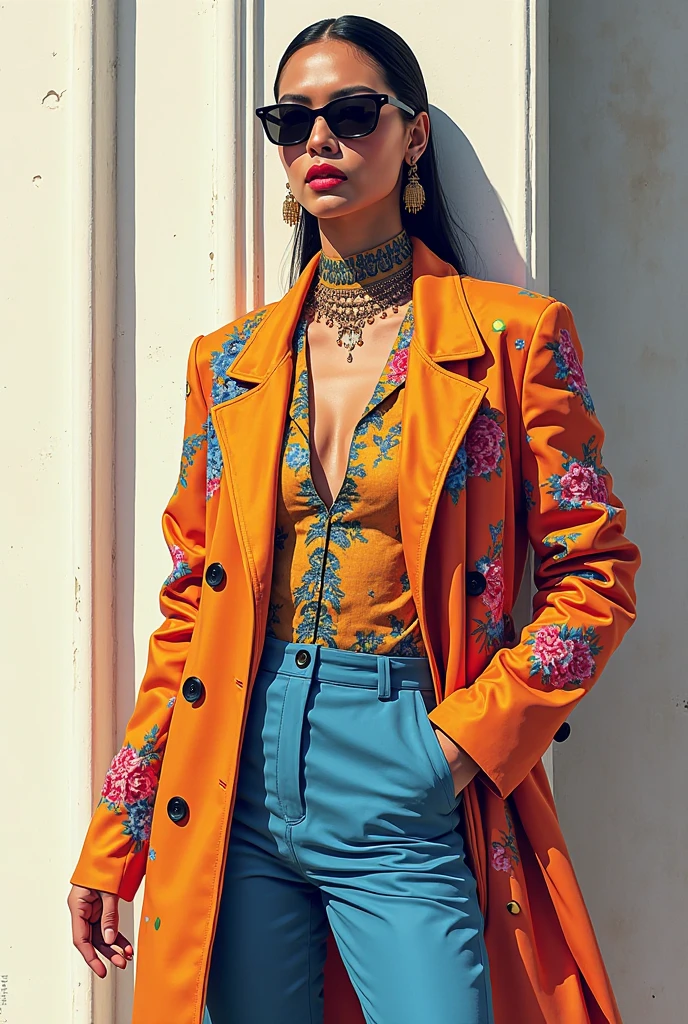(best quality,4k,8k,highres,masterpiece:1.2),ultra-detailed,realistic:1.37,colorful, intricate clothing design, vibrant colors, rich colors, vibrant hues, detailed patterns, elaborate textile, vibrant fabrics, vibrant textures, intricate embroidery, exquisite details, strong contrast, striking silhouette, dynamic poses, energetic, fashionable, stylish, confident, trendy, high-fashion, glamorous lighting