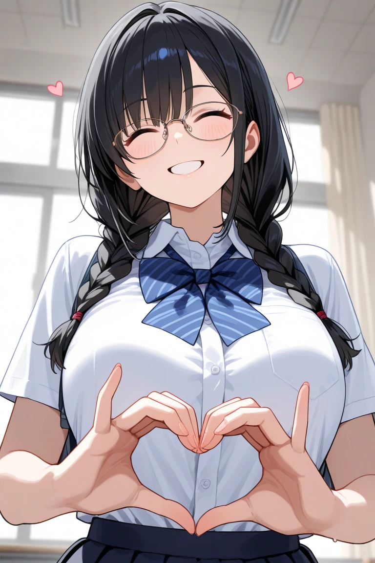 (best quality, masterpiece:1.2), illustrations, a cute girl, cute face, kawaii, very lovingly face,
16-year-old, early s,
single braid, dark brown hair, shiny hair, glasses,
large breasts,
nude, naked, nsfw,
BREAK (orgasm face, closed eyes, aroused, open mouth, gasp, blush cheeks, saliva trail:1.2),
BREAK breasts blowjob, breast grab, (penis, cum out:1.2), POV, face focus, facial, bukkake,
