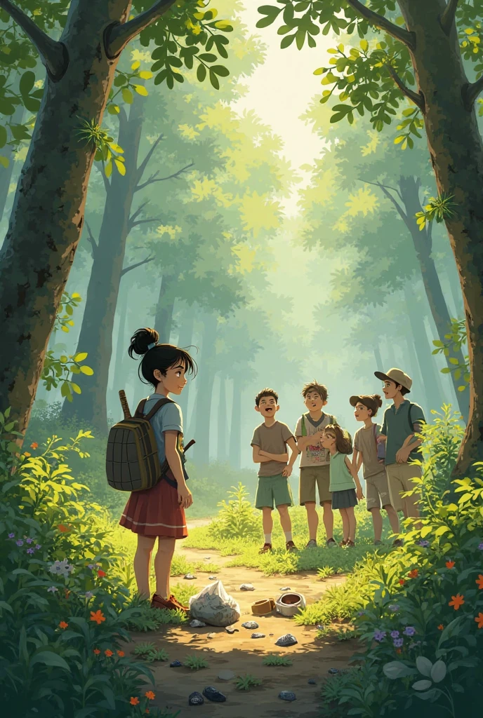A s pathfinder scout vietnam brother protect younger boy brother were lost in the forest from the animals and see the moon and have a tent at night