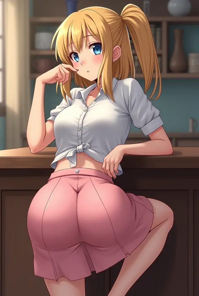 Waitress, big ass, thighs, spanking