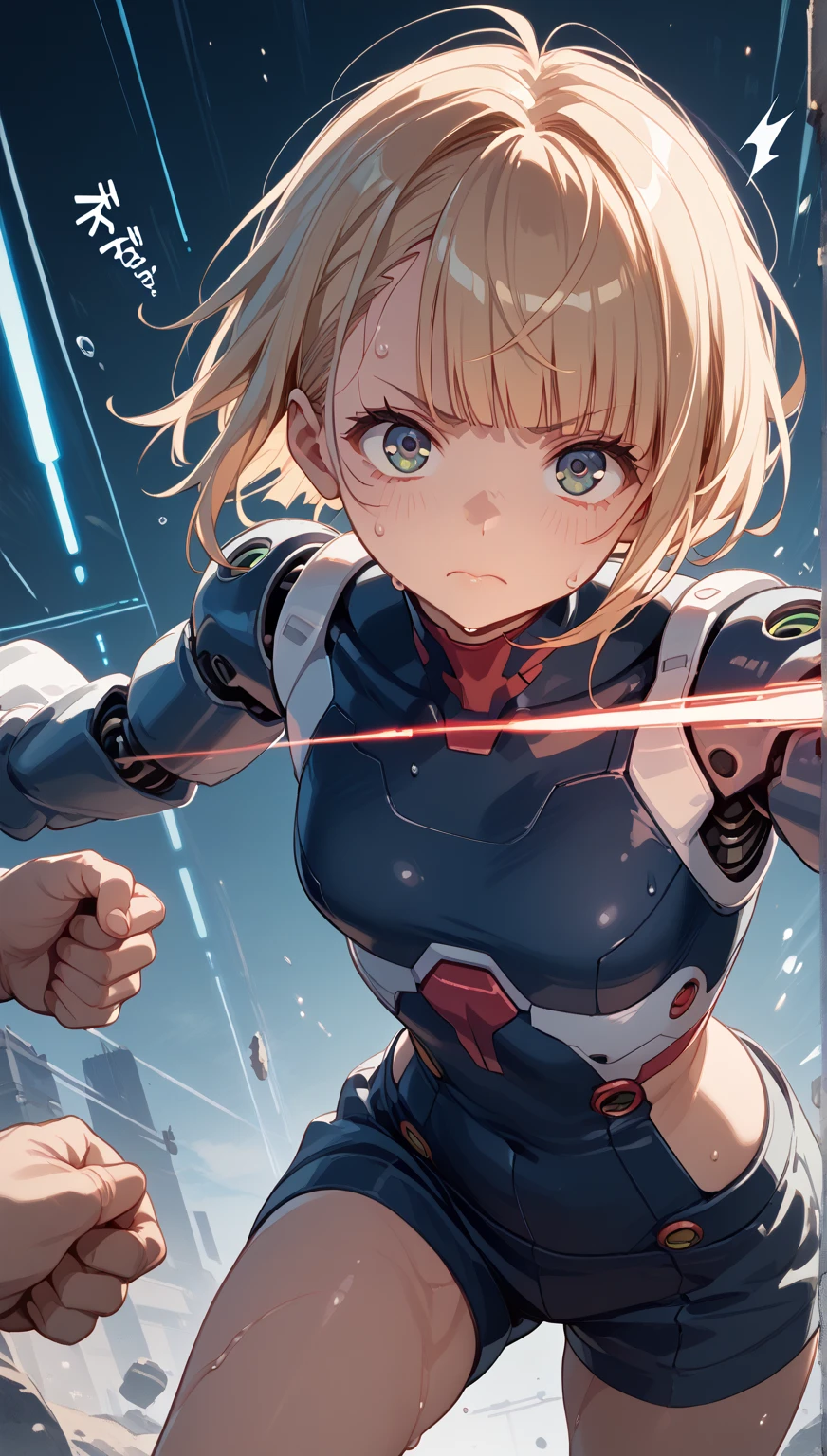 (photo realistic:1.8), 5 8K UHD, (best quality:1.3), Ultra Detailed, sharp focus, full color, (Depth-of-field:1.0), (super fine-illustration:1.0) ,
 (1 girl, solo:1.3), red and Silver metallic mechanical beauty body, Shiny silver and blue robot, shiny skin, (detailed shaded pretty face), (Sparkling eyes:1.0), beautiful detailed eyes, (laughter:1.1), (full body shot:0.0), very low camera angle,
 gts, giantess, skyscrapers, stylish pose, (destruction, Collapsed buildings:0.0), kick the building, punch the building,