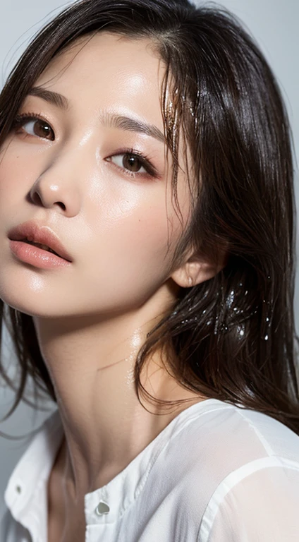 (masterpiece),(Highest quality:1.2),(Very detailed:1.2),(High resolution),(Photorealistic Stick),(RAW Photos),8K,Backlight,(Depth of written boundary),(Sleek lighting:1.2),Close-up of a naked woman,Soft portrait shots,Beautiful Japanese Women,Gorgeous face portrait,(Eye light,Sharp pupils,Detailed eye drawing,)Very beautiful face,(Detailed skin texture:1.3),Beautiful portrait,A lovely and delicate face,Beautiful young Japanese woman,Look this way,front,(POV shot),(sleepy)