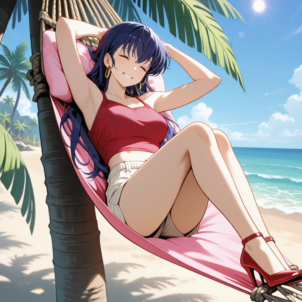 a woman posing in a lewd bikini in front of the sliding glass door of her house with it's own feet propped on the glass