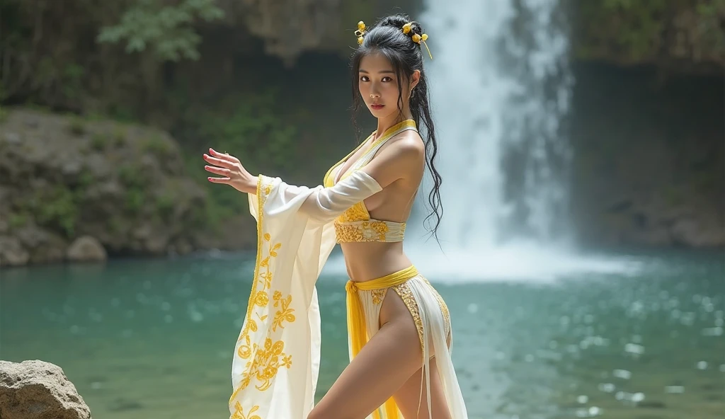 ( Medium  breasts)、top-quality、​masterpiece、超A high resolution、（Blue Dragon Armor）、(((made of metal))),((( Medium  tits)))、(((Detailed white micro bikini))),(Wearing a beautiful crown made of jewels),(Photorealsitic:1.4)、Raw photo、女の子1人、(((Random hair))、(((Take different poses)))、glowy skin、(((black chinese dragon)))、Intricate and ornate hair ornaments、（Looks like a gorgeous jewelry necklace）、（A person who sees with calm and goddess-like eyes）Happiness:1.2)、（metal bikini background)).((Beautiful coral and sea background))、Precipitous cliffs、(ruins background)、((super realistic details))、portlate、globalillumination、（sexypose）、Shadow、octan render、8K、 Medium  tits、Raw skin exposed in the cleavage、metals、Details of complex ornaments、Japan details、highly intricate detail、Realistic light、CG Society Trenlow Eyes、Eyes shining towards the camera、Toostock、（veils）、(((Light  Medium ))),Shining eyes shine、Armpit,  nude, show vagina hairly, (wide open leg:1.4), super wet , show nipples in medium breasts, shadow +10.0, exposure +1.5, soft lighting body.