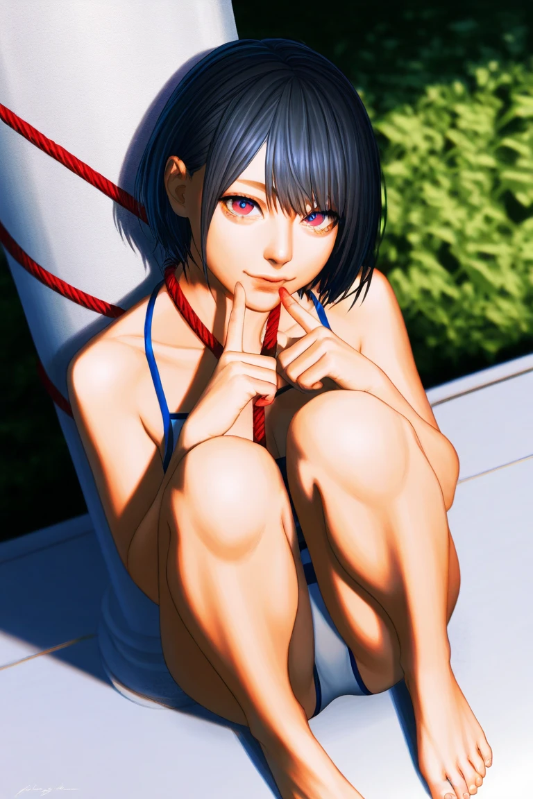 masterpieces,best quality,ultra detailed,nsfw,1girl,nude,small breasts,(squinched eyes,narrowed eyes,half-opened eyes),flat background, full body, standing, extremely detailed face and eyes,nagisa