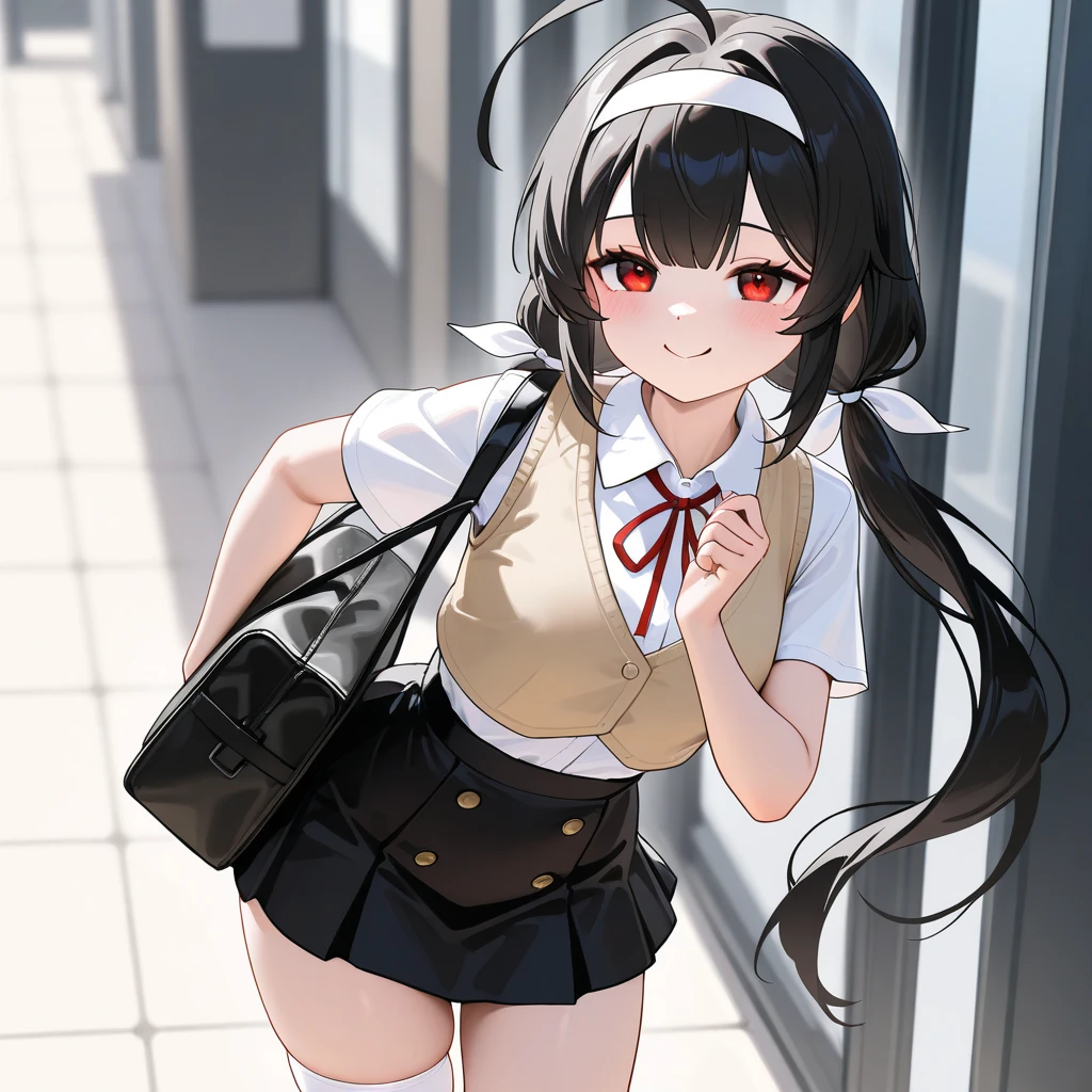 Brown Hair、Staring at the audience Black suspenders bulging big breasts wall: Black mini skirt garter sight Small face Bans holster Beautiful woman Show your hand レッグholster ベッドに横たわる sight Black boots panty shot Taunt side side汗 I arm
