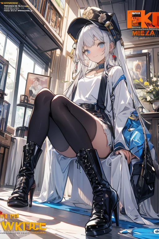 (((Masterpiece,Best quality,offcial art,Extremely detailed Cg Unity 8K wallpaper))) ,(Masterpiece:1.2, Best quality), (((Best quality))),(((Ultra detailed))),(((Masterpiece))),illustration, 1girll,Chinese, Slim figure,Students,indoor,Beautifully detailed eyes,Messy hair, flipped hair,hair glowing,angle of view,Black eyes,,White school uniform,Perfect feet,uwabaki,Small waist,Side ponytail,blackstockings