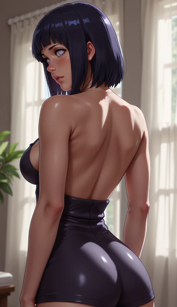 master part, absurdos, Hinata\(Boruto\), 1girl, underwearless, full revealing, showing her naked pussy, sozinho,Mature female, Capuz roxo,mangas em camadas, ao ar livre, Cloudy sky, perfect composition, circunstanciado lips, peito grande, beautiful face, body propotion, corar, (pink lips), cabelos pretos curto (black hair), lilac eyes, olhar suave, super realistic, circunstanciado, Photo Session, rosto e corpo realistas, Realistic hair, olhos realistas, nariz realista, realistic lips, underwearless, exhibiting secret cleft of venus, licking of anus hole passionate, wide pussy, nude pussy, head tilt, tongue out, seductive look, anime, Dancing lightly. On your back, with your chin under your shoulder, looking back sensually, sexy smile, closed mouth. Different Pose.