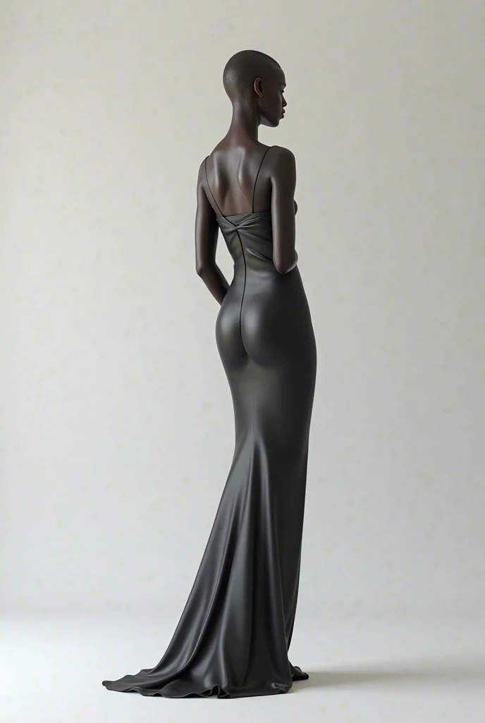 Black prostitute woman afro big breasts skinny on the street naked with diamonds on the body