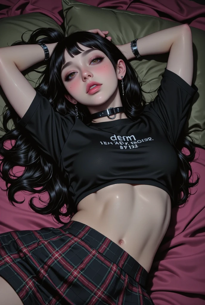 Blonde woman with long hair and piercings posing for a photo., with long black hair, with long black hair, Perfect white hair girl, Ava Max, tifa lockhart with black hair, pale porcelain white skin, anime girl in real life, with black hair, extremely black hair, very black hair, with long black hair, her hair is black
