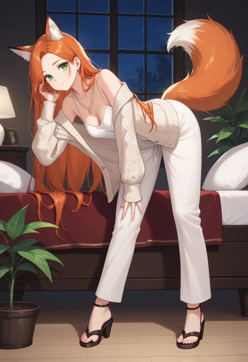 ((8K resolution))、((highest quality))、((masterpiece))、((Super detailed))((((dramatic))), (anatomically correct)、Depth of object being written、look at the camera、one person、one personの女性、front、(pillow design),warrior、tanned skin,eight-headed body, amount,long hair、black and orange hair、stuck out tongue、lure、earrings、舌earrings、ギザギザのteeth、(八重teeth)、teeth、brown eyes、long nails、tattoo、(theme、whole body:1.1), long cardigan、panties、tiger ears、tiger pattern、tiger tail、(background:bed sheet)