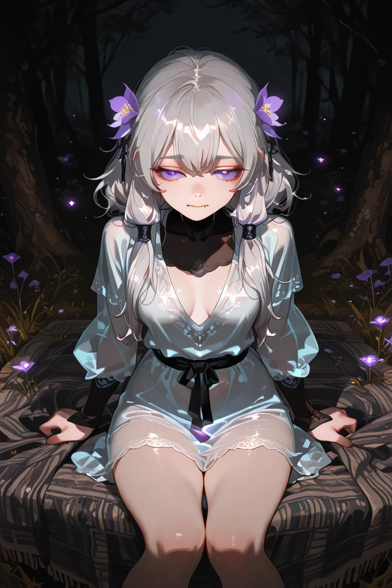 (nsfw photo:0.4, with a woman in the bottom right of photo:1.5, in white garden:1.5), Masterpiece, best quality, (very detailed CG unity 8k wallpaper), (best quality), High definition RAW color art, Animation,sculptures, (black Marble Skin), (((Ultra detailed elegant))), Magical atmosphere, Detailed skin, Texture,(Intricately detailed, Fine detail, ultra-detail art), depth of fields, bokeh, Silky Touch, Hyper Detail, beautiful eyes, Elegant Face, (posing), sparkle background, enormous breast:1.4,  (opened legs, silver hair), pastel purple, skinny bikini, embarrassing face, flower,  Dramatic Light, Gwegs' ArtStation pixiv