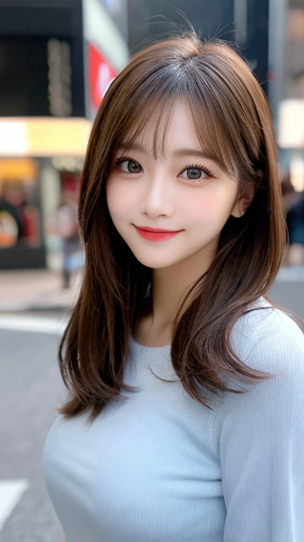 Tabletop, highest quality, shape, Very detailed, finely, High resolution, 8k wallpaper, 完璧なダイナミックな構shape, Beautiful and exquisite,ランダムなcute髪,,Natural color lip、20-year-old girl、cute、Looking into the camera,Always blur the background,Perfect and beautiful face,Slim face and figure,Big eyes、Putting on gal makeup,Small face,Shooting from below、Blurred Background,Elegant feminine face、Cyberpunk Fashion、smile、Change pose randomly、Randomly change the shooting angle and position、Run at full speed