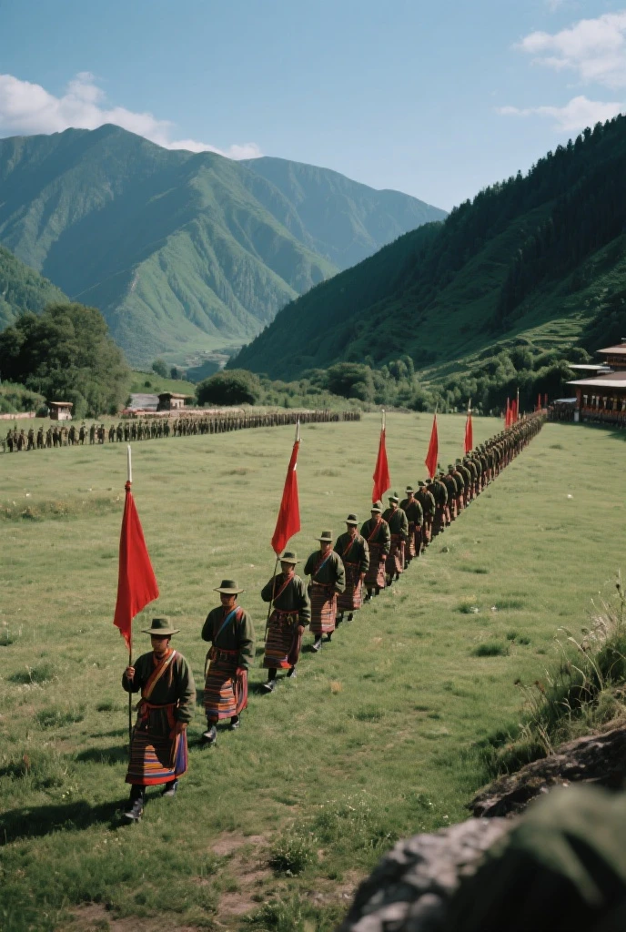 Scouts throwing their hats in the saluting ceremony in the vietnam scouts jamboree