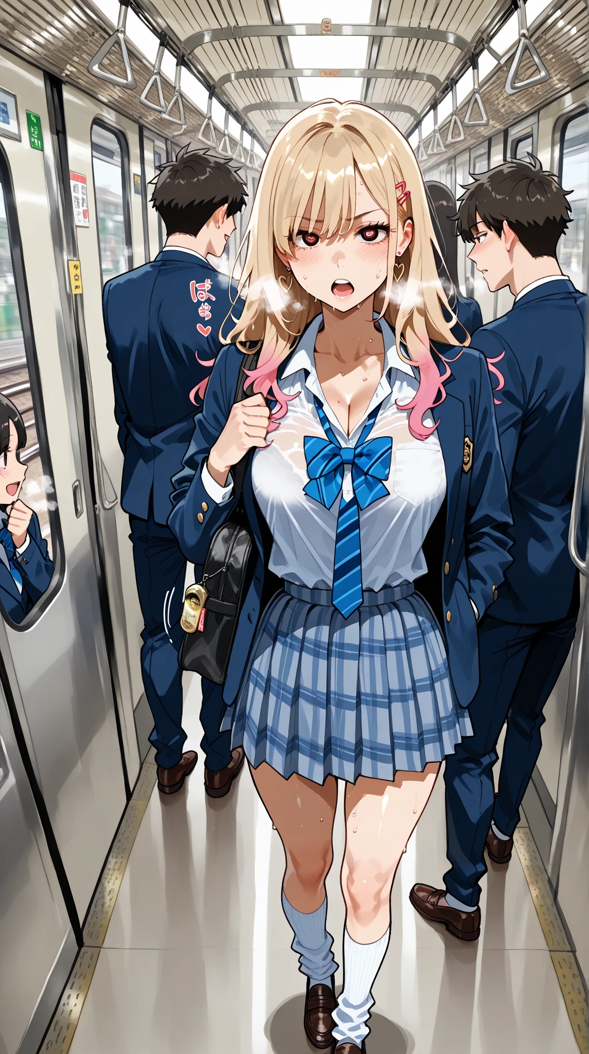 Get to grips, ,
High school girl grabbed by the buttocks on the train,
, pleated skirt,
Beautiful One Girl,
3 men,
(molestation),
Man grabbing girl's ass on train,
Man grabbing girl's chest on train,sex,score_9,score_8_up,score_7_up, best quality, masterpiece