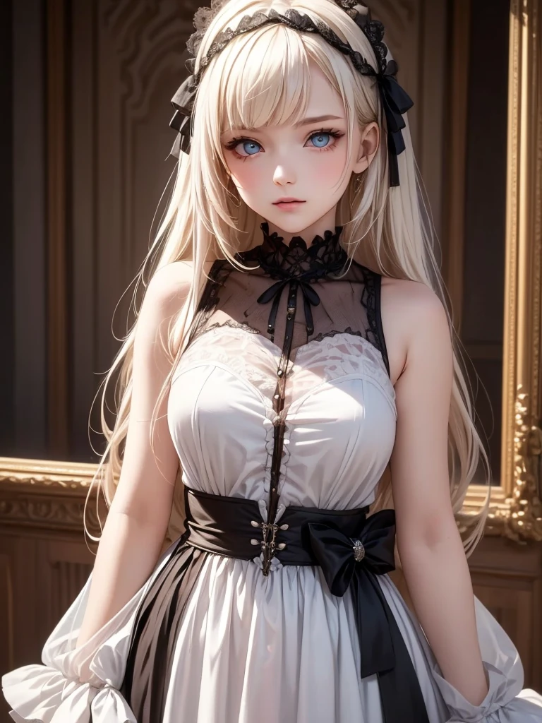 alta qualidade, best quality, photo-realistic, foto crua, Realistic, ultra realista 8k CG, ultra-detalhado, High definition, master part, 1girl, cabelos longos, blonde hair, olhos azuis, detalhe rosto e olhos, Close-up, detalhes intrincados, textura detalhada, finamente detalhado,