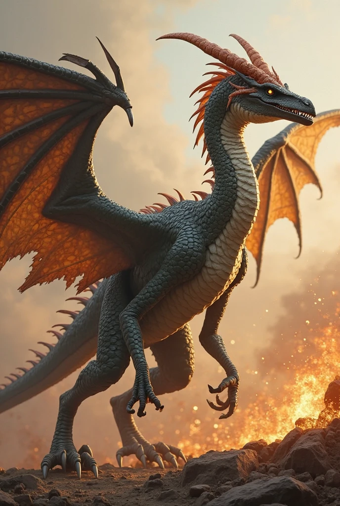 dragon breathing fire
