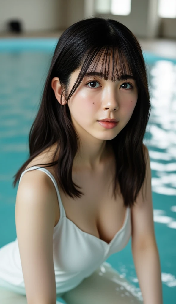 Girl with necklace and dragonfly, Aya purgatory, Japan flower and Shiba Inu, Ayami Amano, Young sensual gravure idol, japanese model, Ayami, Ayami Kojima, It rains, Young glamorous gravure idol, Stunning and charming characters, Yoshitomo Nara, japanese goddess (highest quality, 4K, High resolution, table top:1.2), Super detailed, realistic:1.37, nffsw, bright colors, portrait, Natural light
