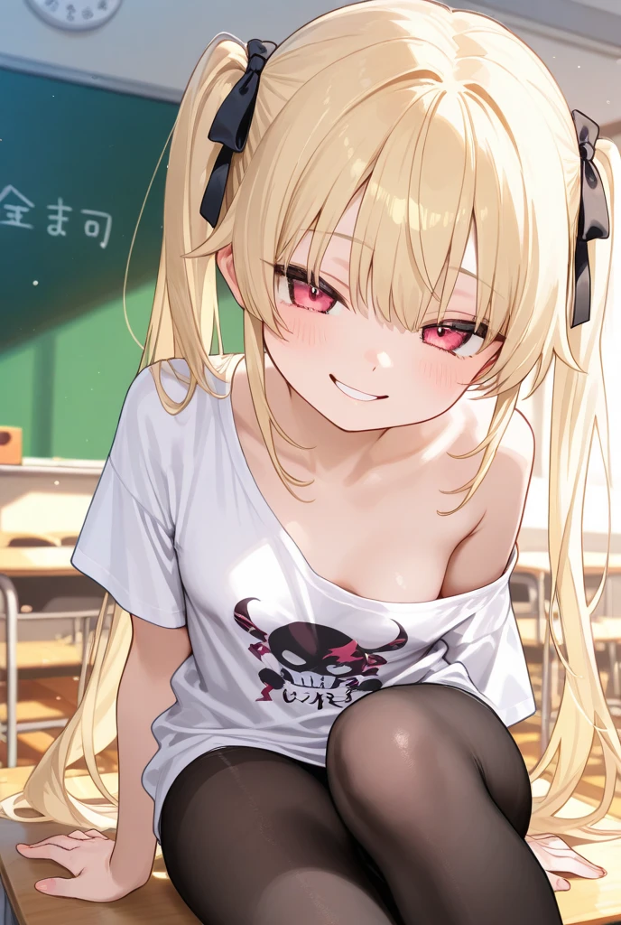 (ultra realistic, girl, short blonde hair twintails , smug smile , sadic , headphones, sitting, slumped in an armchair, in a futuristic cabin, surrounded by monitors, and olographic screens , view from above, yelow lights, flat chest, pre-adolescent. She looks with smug , bra , mini-skirt, visible panties. open legs