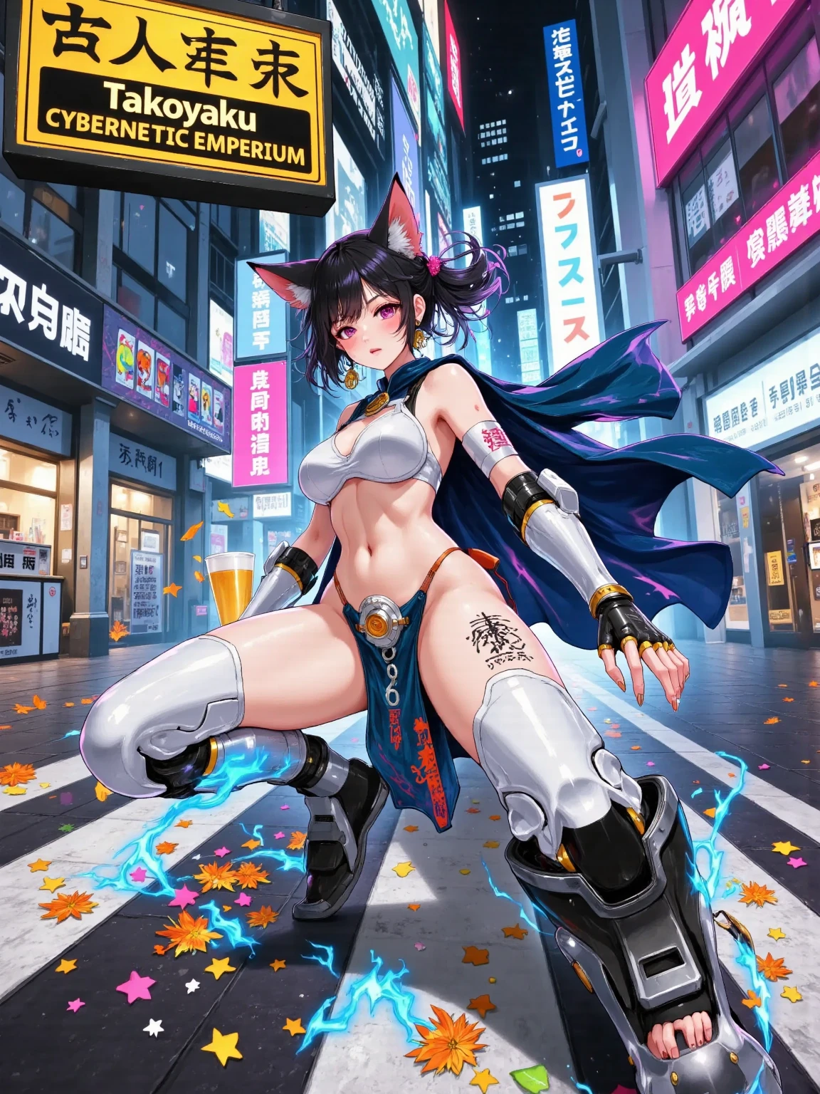 4K, A high resolution, Best quality at best, masterpiece, perfect colors, perfect shadow, perfect litghting, ((sportrait)), 1woman, fit body, heterochromia eyes,rainbow hair , blue eyes, With round lenses, The audience watched carefully, (s face: 1.2), Perfect female figure, ((dynamic pose)), ((rainbow Tight crop top leather suit)), ((shy and looking at viewer)), (Perfect thick white eyebrows) Delicate fur, 详细s face, s the perfect face, , (dynamic pose), big breast, open half breast