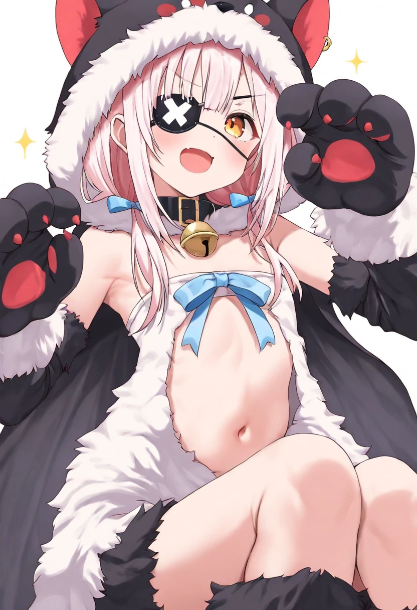 slave, White hair, black red eyes, semi nude, Sex, hypnosis, Orgasm, drool, smiling,spread legs