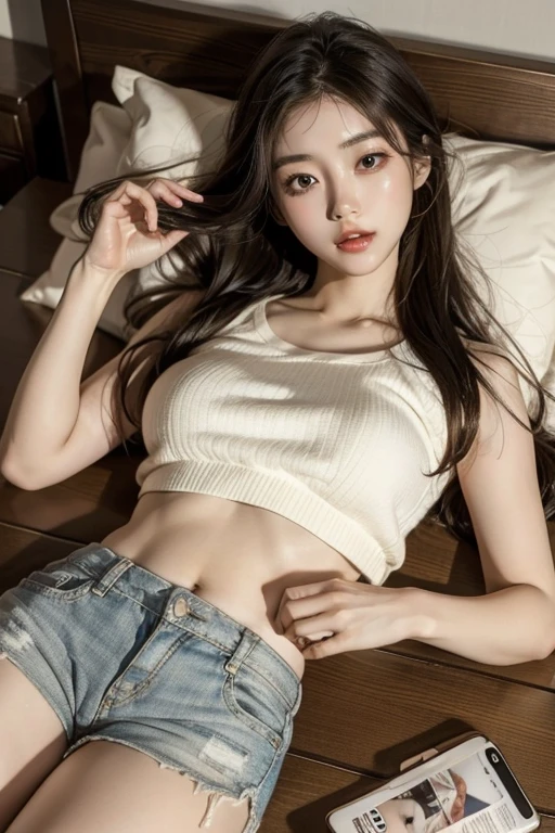 High angle shot, center view, Arad asian woman sitting on train in tight jeans and shorts, cute schoolgirl, Japanese 18 year old girl, wearing tight long jeans, wearing ripped tight long jeans (low rise crop top, microflared, trousers: 1.5), (hole: 0.6), (detailed clothing texture: 1.2, detailed graininess: 1.2), surreal schoolgirl, dressed as schoolgirl, surreal schoolgirl, realistic schoolgirl, schoolgirl posing, full body:1.5, beautiful skin, glowing skin, beautiful thighs, glowing thighs, glowing calves, best quality, white skin, real skin, (detail face), goose egg face, pores, super high resolution, (8k, raw photo, photorealistic:1.4), 1girl, slim, (looking at the audience with a serene goddess eye happiness:1.2), ( lip gloss, eyelashes, glossy face, Best quality, ultra-high resolution, wide lighting, natural shadows), fair pink toes: 1.5, thin heeled strap sandals: 1.5, full body (1.5)
