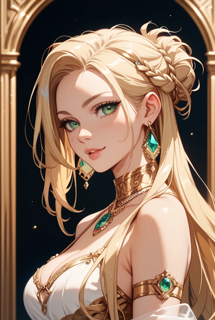 (best quality, highres, masterpiece), ultra-detailed, realistic, photorealistic, beautiful woman, golden blonde hair, golden body paint, Gold Leaf covered her body, Perfect face, Perfect body, (full details gold leaf dress, gold leaf hair ornament, gold leaf earrings), gold leaf art, shimmering skin, golden-lips, gold eyeshadows, gold eyeliners, gold makeup, elaborate designs, dazzling textures, (Clear facial features, detailed skin texture, beautiful face), golden highlights, rich and vibrant colors, detailed brushstrokes, gleaming reflections, exquisite attention to detail, luxurious metallic sheen, mesmerizing patterns, meticulous craftsmanship, iridescent flecks of gold, impressive depth and dimension, ornate motifs, opulent and extravagant, golden aura, artistic interpretation, creative composition, illuminating light and shadows, striking contrast, golden glow engulfs the scene, elegant and captivating, unique and eye-catching, fine art technique, transcendent beauty, otherworldly experience, mesmerizing and enchanting, impressive visual impact, lavish and resplendent, glorious masterpiece, celestial inspiration, ethereal and dreamlike ambiance, divine radiance, wondrous and awe-inspiring, luminous and celestial, transcendent and surreal, vivid and alluring, color palette reminiscent of the sun's golden rays, rich and warm tones, evoke a sense of opulence and grandeur, golden dust dances in the air, endless fascination and allure, (background is a work of Gold Leaf Art wall, Gold Leaf Art, gold color scheme:1.2), medium shot,