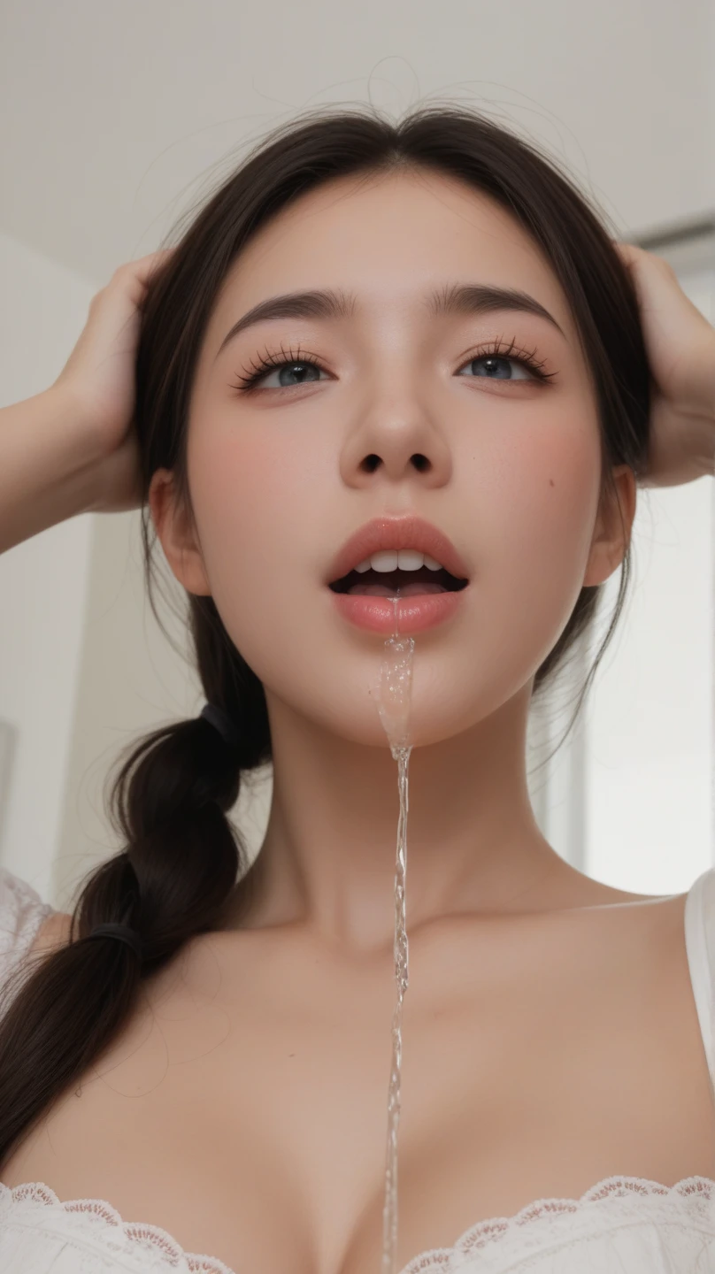 cum on a girl face her face full of white cum