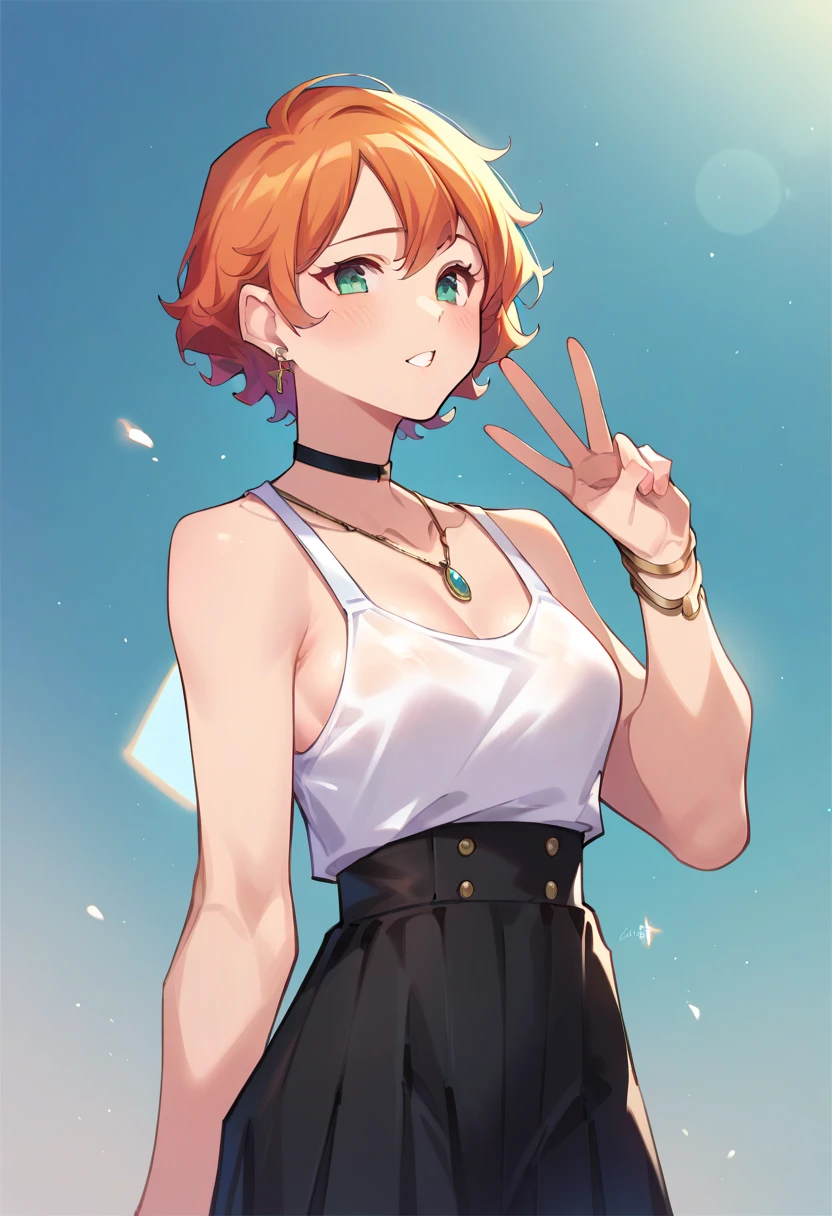 Curly hair、shortcut