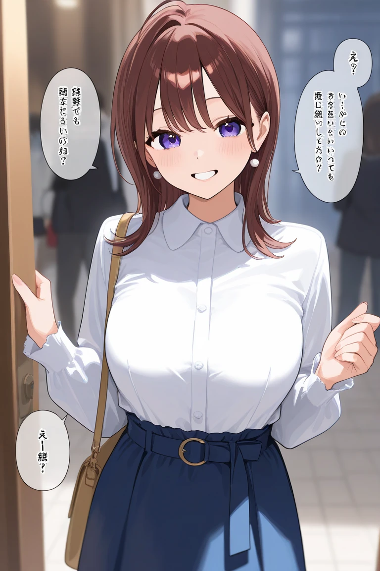 (Best Quality, Masterpiece, Depth of Field: 1.4), Brown-haired female in black stockings, (Charming Smile, Soft Light, Elegant Posture: 1.2)