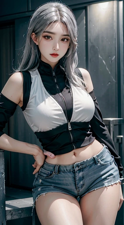 8K, Top Quality, Intricate Details, Ultra Detail, Ultra High Resolution, Masterpiece, close up shot, (full body: 1.1), Slender, Smile, (Makeup: 0.4), ,(( blue hair, bangs, short hair, blue eyes, bangs)), (Fluffy  Eyes: 1.21), (()), 1girl, solo, 1 girl, (()), close up shot, , ((tall)), (((fit body))), (((slim face))), sharp face, (( ,((,wind blow hair)), sleeveless hoodie, open hoodie, skin tight hoodie, mini hoodie, open hoodie, legging short)) ,,  ))  ,(detailed face), sharp face, small lips, , ,((,  cleavage, crotch, pussy, bare pussy)) ,, ,
 ((,no bra, braless )), , ((wind blow, strong wind, wind blow hair )), detailed face, detailed breast, detailed nipple large breast ,huge breast,  detail nipples ,, Narrow Waist, Skinny, tall , 190 cm tall, Muscular, Navel, Exposed Abdomen, Pointed Chest,, Beautiful girl with accentuated slender abs: 1.4, Six Pack Abs: 1.4, , Perfect Body, detail legs, (( dark background)), black background,