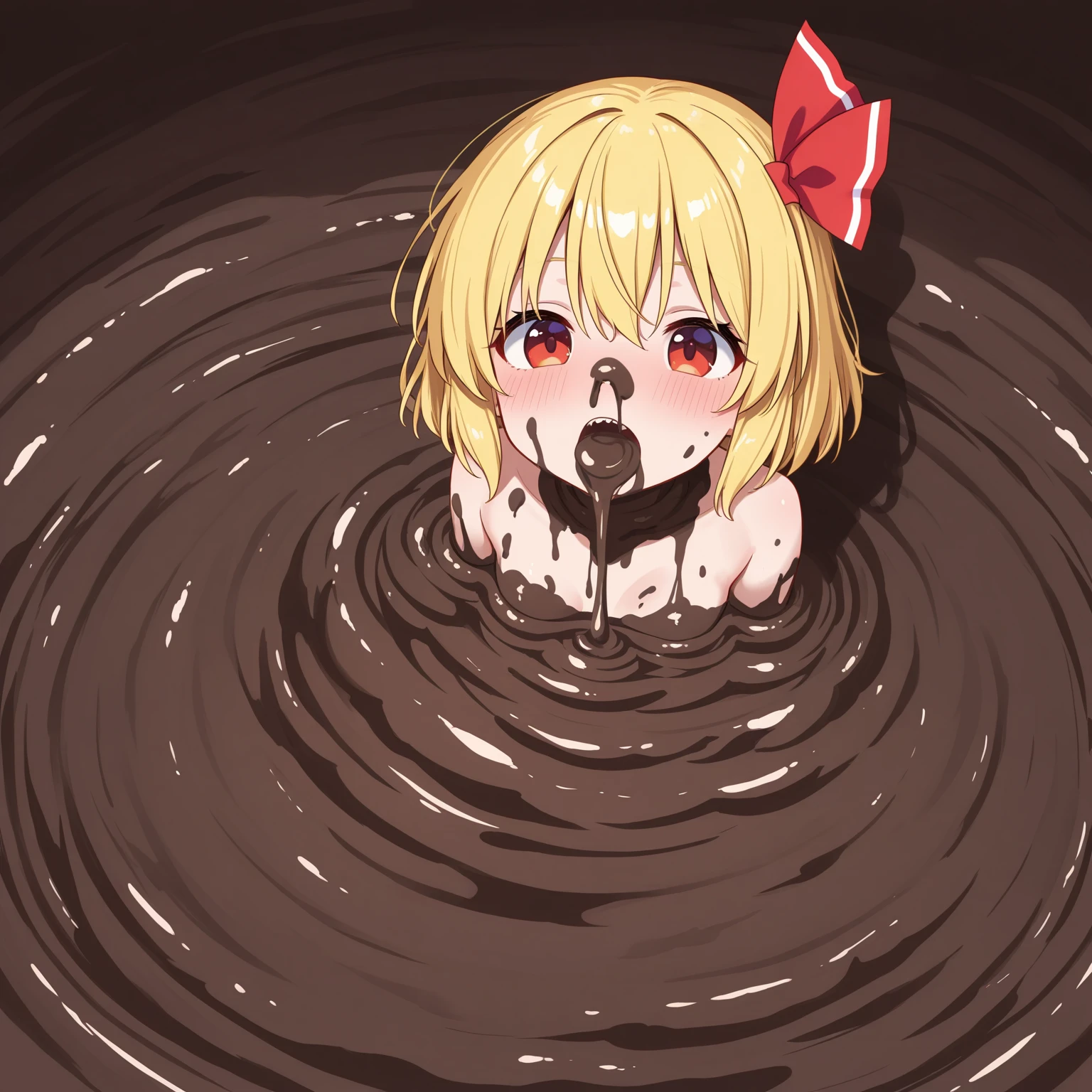 (masterpiece), Highest quality, Expressive eyes, Perfect Face, Open your mouth, cum on tongue, Cum in mouth, tongue, tongue out, short hair, blush, Ahegao, Medium chest, short hair, Sailor Moon Uranus, blonde, blush, Sweat、((naked))、nakedの子供たちに胸を揉まれている,Soaking a lot of white slime Please open your legs Please bend your knees Pee Clear yellow liquid flowing from the crotch Sweatでいっぱい Clothes are wet and skin is visible The surrounding area is filled with white slime, Cloudy liquid A pool full of white slime White slime dripping from above