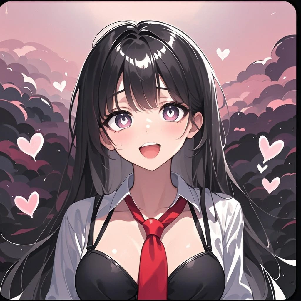 (18 yo, solo straight:1.2 black hair long hair sexy girl, cute red eyes, love smile, big tits), (hand holding a biggest shape of number 0:1.5 for chocolate), in a formal dress, perfect anatomy, masterpiece, best quality, 16k, beautiful detailed grow, daydreaming expression.