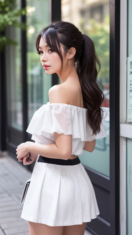 ulzzang-6500-v1.1,(RAW Photos:1.2), (Photorealistic), (See-through:1.3), (Genuine:1.4), (masterpiece:1.3), beautiful women, Female college student, masterpiece, 90's vibe, Classic look, Highest quality, Very detailed, Photorealistic, Shining Eyes, Detailed face, clavicle, beautiful eyes, black eye, Detailed eyeshadow, Black Hair, Lip gloss, Pink Lip, compensate, (charm:1.5), Sharp focus, Clear Eyes, Sharp Eyes, eyelash, whole body, (Ultra-realistic pantyhose), (Wavy Hair:1.1),(short hair:1.3), Black Dress,(beautiful:1.5)