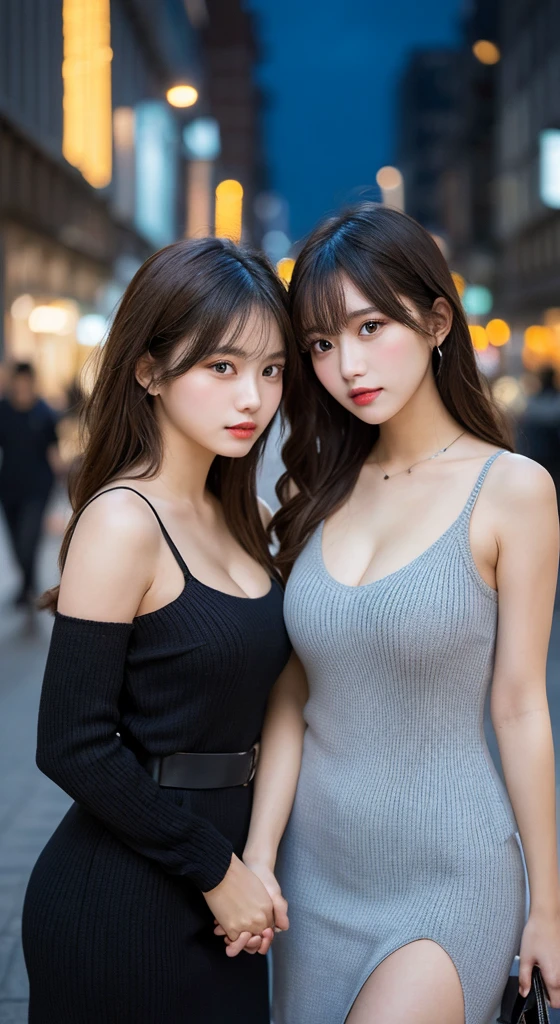 (16k、RAW photo、highest quality、masterpiece:1.2)、(realistic、Photoreal:1.37)、Super detailed、超A high resolution、beautiful and detailed face、laughter、shortcut、Fine and beautiful skin、skin texture、floating hair、professional lighting、train platform、as a whole human body、brown hair、Digital single-lens reflex camera、looking at the viewer、Frank、Sophisticated、thin arms、professional lighting、film grain、chromatic aberration、(Eye and face details:1.0)、(Bokeh:1.1)、close your mouth 、brown hair、drooling eyes、big size breasts、cleavage、thin lips、white skin、perfect dynamic composition, she is a beautiful real woman, fine eyes, natural lip, big breasts, cleavage, Random sexy poses. her breasts are so big、It's sticking out from the side。, and her waist, thighs, and her butt is big.、realistic photos