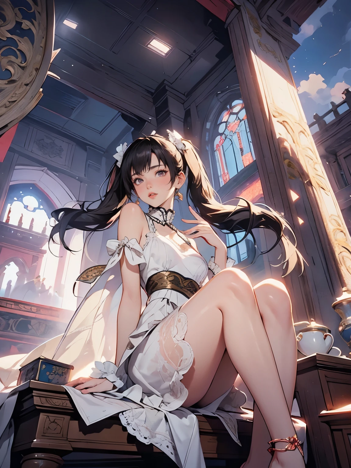 masterpiece, best quality,Beautiful enchantress in a cozy dress