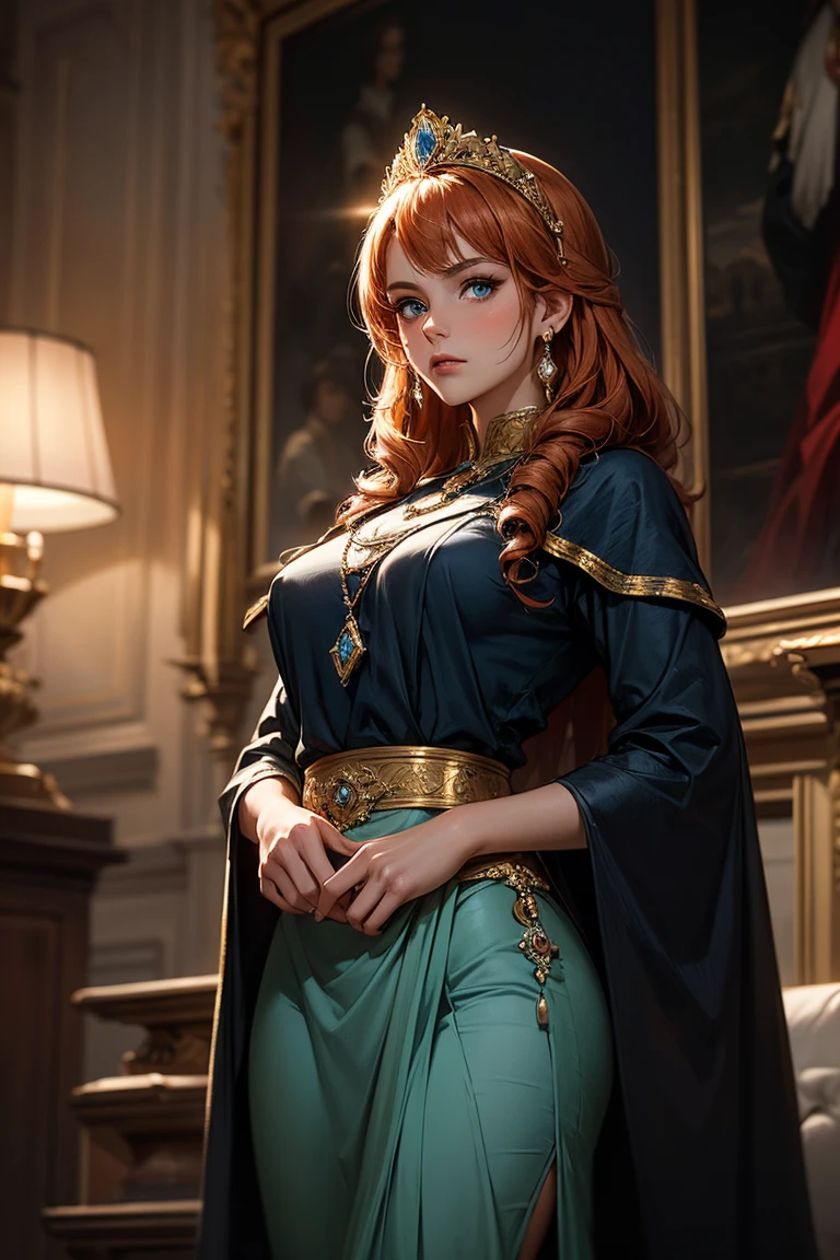 (masterpiece, realistic:1.3), (extremely intricate:1.2), (photorealistic:1.4), (extremely delicate), (ultra realistic:1.3), hyperrealistic photography, extremely detailed CG unity 8k wallpaper, UHD, HDR, RAW photo, dslr, hyperrealistic 3d render, realistic LUT, cinematic LUT, Bright_Front_face_Lighting, (photographed on a Fujifilm GFX 100, 100mm lens, F/2.8 aperture), (medium shot, from below, long angle shot:1.1),
The Crystal Queen: A crystal-encrusted bodysuit with a sheer skirt overlay, adorned with crystal jewelry and a sparkling tiara, Seated on a velvet divan in an opulent ballroom, she emanates regal elegance and sophistication,
<lora:ostris_HDhelper_v10:0.1>, <lora:ostris_detailSlider_v40:2>, (DOF, blurry background, dim light in the back of the character),
<lora:xphg_theRisingOfTheShieldHero_raphtalia_v10:0.7>, long hair, ginger hair, bangs, armor, breastplate, sweater, ribbon, long sleeves, red dress, skirt, (pale skin, detailed skin:1.3, Glossy skin + Shiny skin:1.1), hair ornament, exquisite earrings, necklace, lace choker, gigantic breasts, skinny body, fit body, slim, narrow waist, slim legs, long legs, thighhighs, thigh boots,