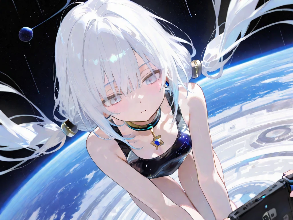((Highest quality、、masterpiece:1.3)), Upper Body、Long legs、Sharp focus:1.2, Beautiful woman with perfect figure:1.4、(Smiling:1.2), double eyelid、30-year-old female、Sexy pose、((((Close your mouth、One Woman、Bunny girl,Lunar Surface))))、(((((Hands on the side of the body)))))