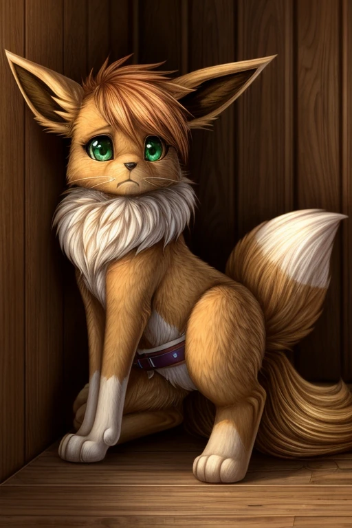 (feral:1.6), (quadrupedal:1.6), fluffy, classroom, (school uniform, dress:1.2), \(pokemon\), (Eevee:1.2), (Brown crotch:1.4), (((quadruped, feral, canine))), (Shy smile:1.4), (Half-lidded eyes:1.4), (Green eyes:1.2), (by Rukifox:1.2), (By hioshiru:1.2), blushing, (petite body:1.4), (solo:1.4), paws, (looking at viewer:1.2), (petite:1.4), paws, (Brown fur:1.4), (Brown crotch:1.4), (innie pussy:1.2), (On desk, spread legs, on back:1.2), (pussy juice:1.2), (dynamic pose:1.2), anus