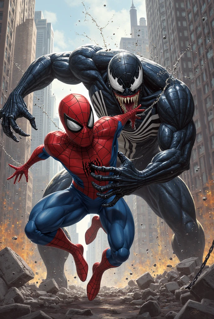 Venom Wins: If Venom catches Spider-Man off guard or in a compromised situation, his superior strength and brutality could overpower Spider-Man. Venom has an intimate knowledge of Spider-Man's abilities, making him a formidable opponent.