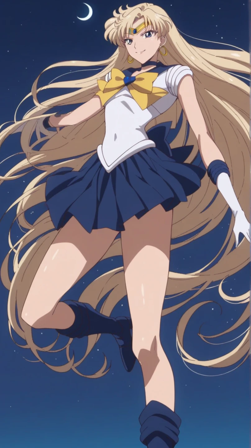 whole body,Standing posture, (Blonde,Trimmed bangs,Hime cut,) (Small breasts,Teenage Girl,), (Cute face:1.2) (High leg leotard,Sailor suit,Sleeveless clothing,) smile,(White background)