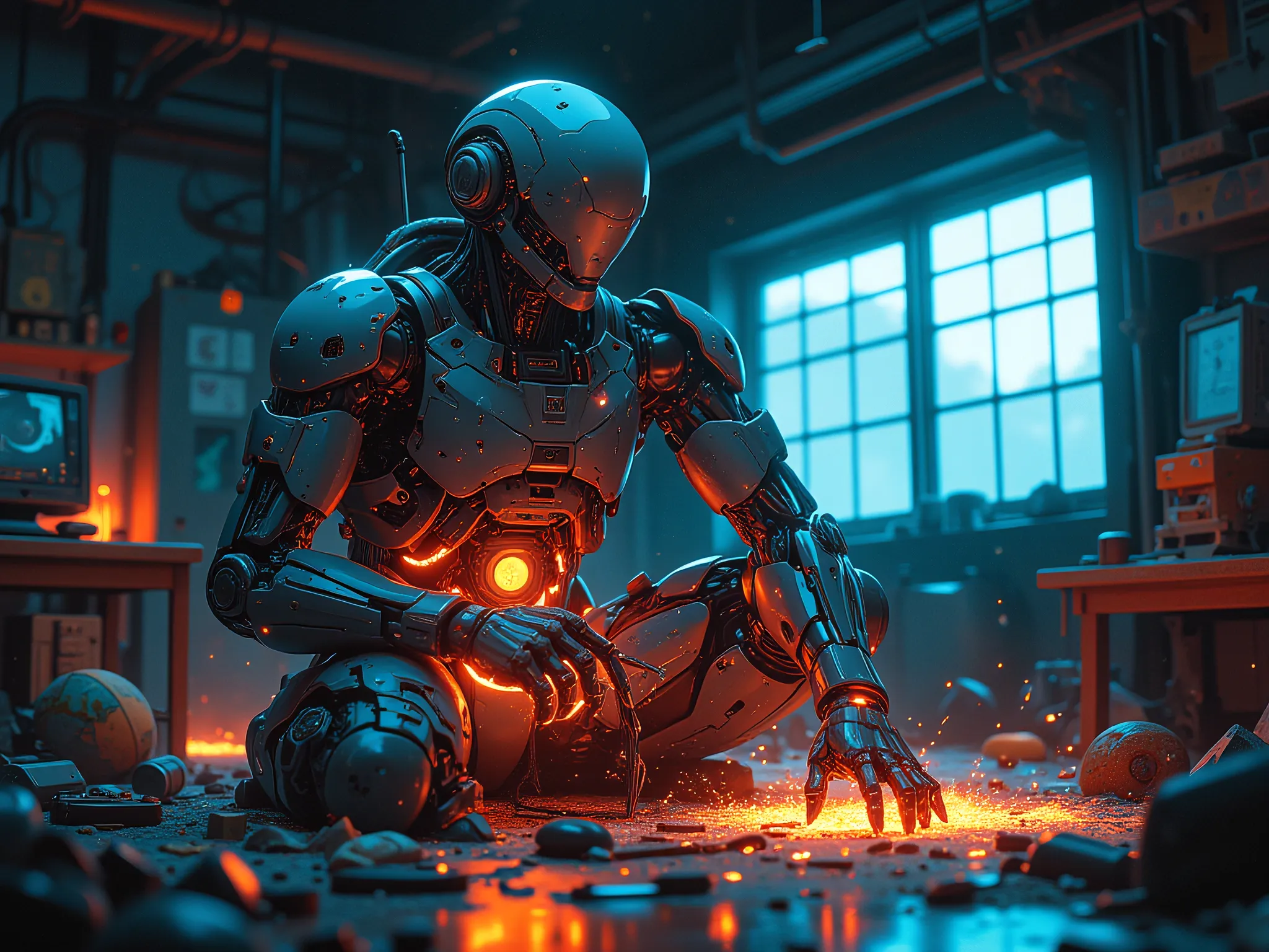 (0430) Slightly Damaged Robot